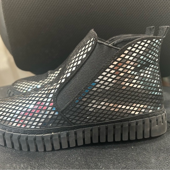 Italina Women's Sparkly Studded Black Ankle Bootie Slip-On Casual Shoes - Picture 4 of 8